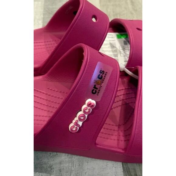 NWT Crocs Classic Slides Sandals Mens Sz 11 Pink Double Strap Slip On 206761-6SV - Picture 3 of 7